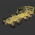 Military Green Heavy Duty Truck With Multiple Large Wheels And Cargo Container