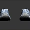 Light Blue Mesh Running Shoes With White Black Sole And Red Tongue