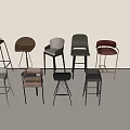 Various Stylish Bar Stools In Different Designs With Metal Legs And Assorted Colors