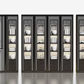 New Chinese-style Storage Rack Bookshelf Background Wall 3d model