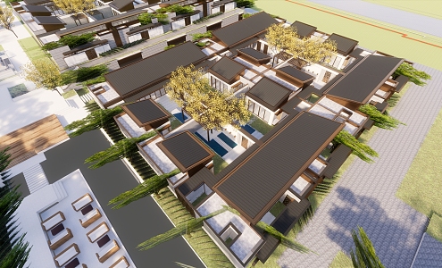 New Chinese-style townhouse Shanghai Pudong Sanjiagang Villa Project Demonstration Area 3d model