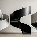 Modern Black And White Spiral Staircase Design For Elegant Interior Spaces
