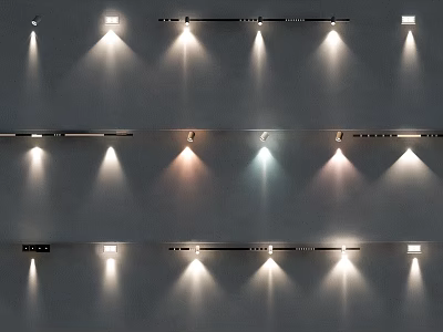 Stylish Downlights And Spotlights Featuring Wall Mounted Design With Various Lighting Effects 3d model