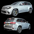 Silver SUV Car Front And Rear Exterior Shots 3d model