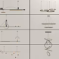 Pendant lamp combination 3d model
