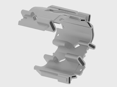 Gray Industrial Plastic Part With Slot And Hole Design For Machinery Use 3d model