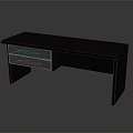 Contemporary Office Desk Design With Sleek Wooden Top And Two Drawers Storage