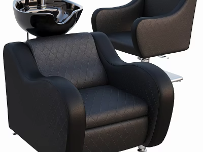 Modern Medical Equipment Design With Comfortable Chair And Black Wash Basin 3d model
