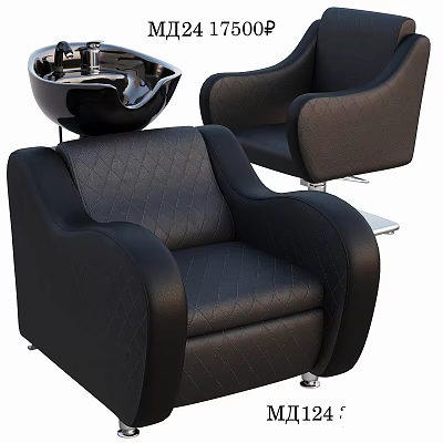 Modern Medical Equipment Design With Comfortable Chair And Black Wash Basin 3d model