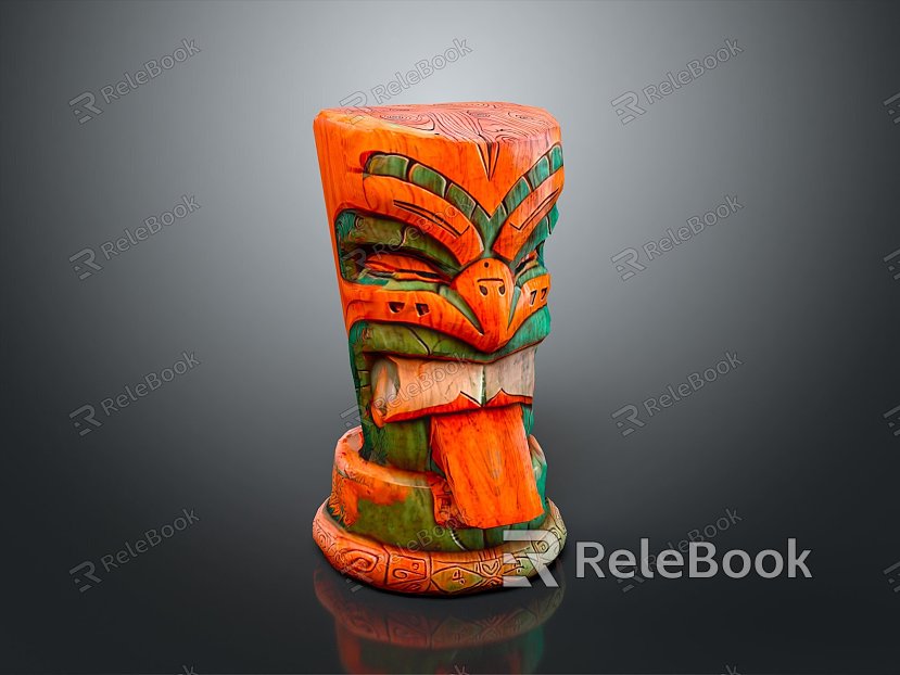 Ruins Relics Maya Ruins Maya Totem Totem Tribal Totem Ancient Ruins Ancient Cultural Relics model