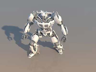 White Mechanical Robot Featuring Detailed Armor Complex Structure And Standing Pose 3d model