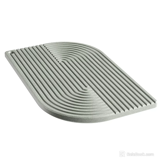 Gray Wave Pattern Anti slip Mat With Non slip Surface For Bathroom 3d model 