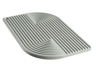 Gray Wave Pattern Anti slip Mat With Non slip Surface For Bathroom 3d model