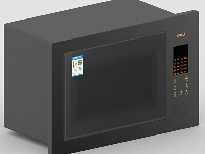 Sleek Black FORME Microwave Oven With Digital Display And Control Panel For Modern Kitchen 3d model