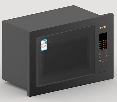 Sleek Black FORME Microwave Oven With Digital Display And Control Panel For Modern Kitchen 3d model