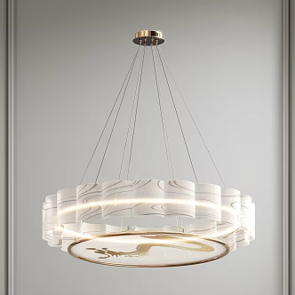 Chandelier Dragon pattern chandelier Ring chandelier Simple chandelier 3d model