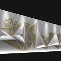 Modern Geometric Wall Decor With Silver Gold Triangles And Layered Design 3d model