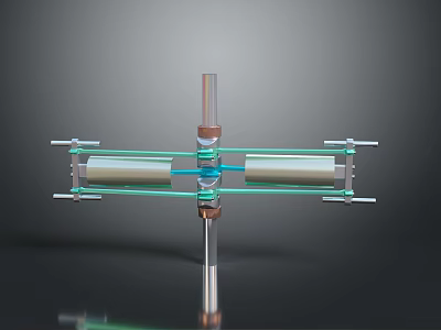 Scenic Landscape Featuring Metal And Glass Structural Installations 3d model