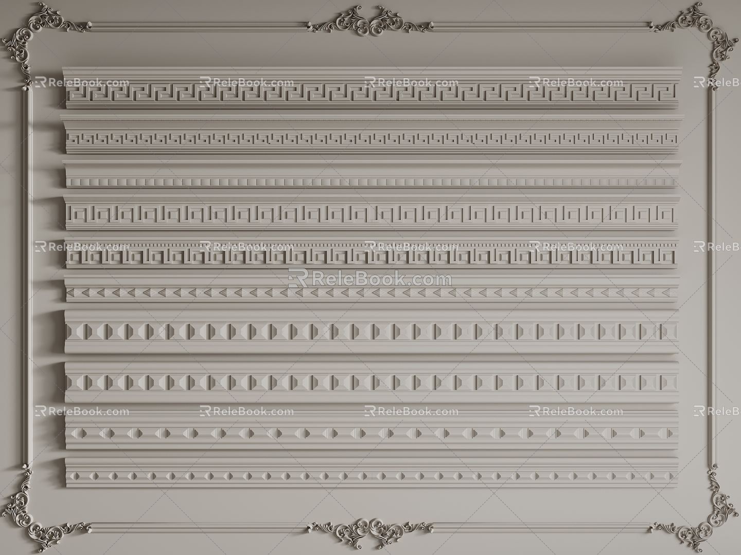 French Line Gypsum Line Corner Line 3d model