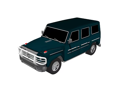 Dark Blue SUV Vehicle With Front Grille Headlights And Body Design 3d model