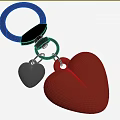 Stylish Keychain With Silver Heart Pendant And Red Heart Charm