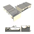 Modern Coffee Table With Drawer Storage And Decorative Books And Plant On Top