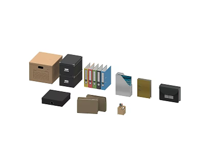 Various Office Folders With Colored Covers Multiple Layers And Hard Shell Designs 3d model