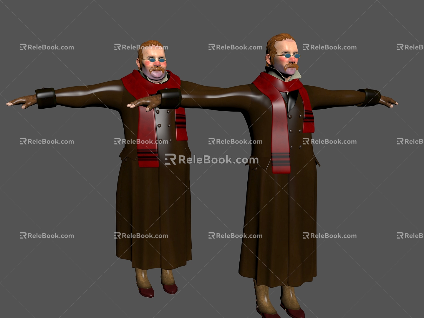 Man Figure Game Figure Scarf Coat Clothing model