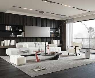 Modern Minotti Sofa Coffee Table Combination 3d model