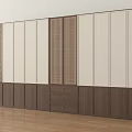 Modern Wooden Wardrobe Interior Design With Lattice Doors Light Panels And Drawers