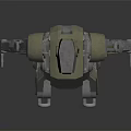 Detailed Metallic Humanoid Robot Standing With Full Body In Dark Background