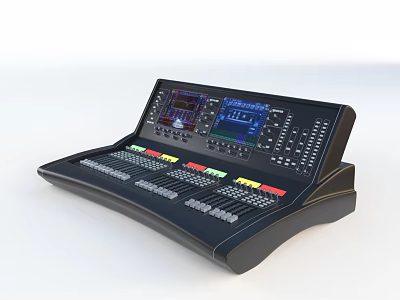 Professional Commercial Audio Mixing Console with Digital Display and Control Buttons for Studio Use 3d model