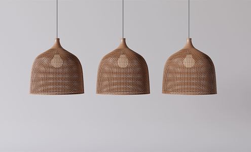 Quiet chandelier rattan chandelier 3d model