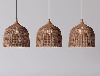 Quiet chandelier rattan chandelier 3d model