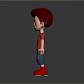 3D Animated Boy Character Wearing Red Shirt Blue Pants And Red Shoes