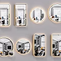 Modern Mirror Combination 3d model