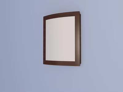 Simple Modern Wall Lamp With Dark Brown Frame And White Panel On Blue Background Wall 3d model