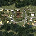 Scenic Camping Site With Tents RV Spots Lush Greenery And Activity Areas