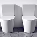 White Toilets In Various Styles With Open And Closed Lids On Tile Floor