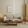 Quiet sofa tea table combination 3d model