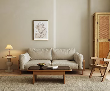 Quiet sofa tea table combination 3d model