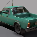 Vintage Green Pickup Truck with Antenna and Classic Exterior Design
