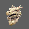 Detailed Mythical Dragon Head Sculpture With Intricate Carving And Artistic Texture