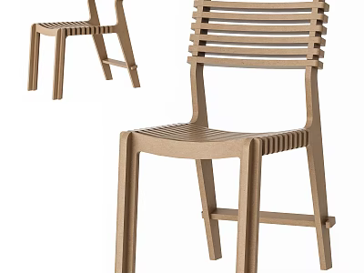 Ergonomic Wooden Kids Chair With Slatted Back Stable Legs Safe For Children's Room 3d model