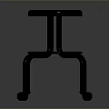 Modern Chrome Stool With Round Seat And Sturdy Metal Legs Design