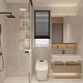 Modern Minimalist Bedroom Interior With Wooden Bed Bookshelf And Pendant Light