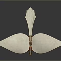 Modern Wing Shaped Decorative Piece With Light Colored Panels And Metal Connecting Frame
