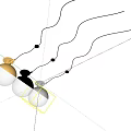 Modern Spherical Table Lamps With Various Color Bases And Illuminated Design
