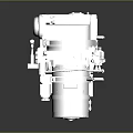 Industrial Mechanical Equipment With Silver Metallic Precision Components Rotary Part And Reflective Base