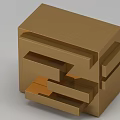Golden Computer Chassis With Stacked Blocks Modular Design And Shiny Metallic Finish